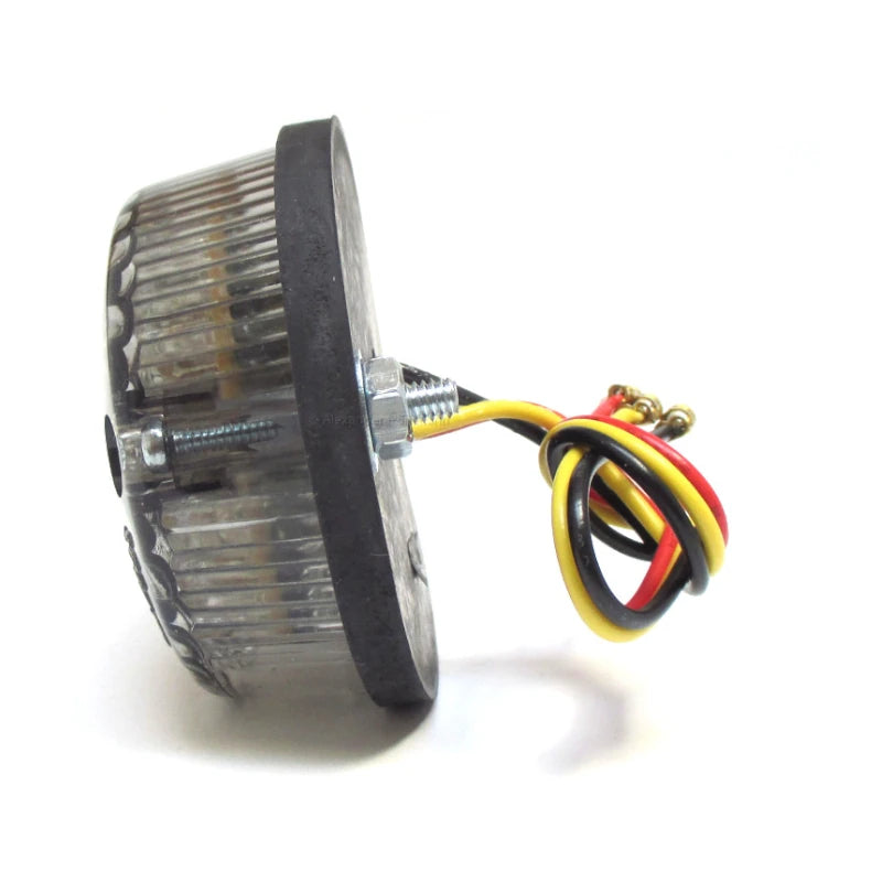 LED-Rücklicht Rund, Getönt, Ø 60 mm, mit KZL, E-geprüft, Gummiabdeckung