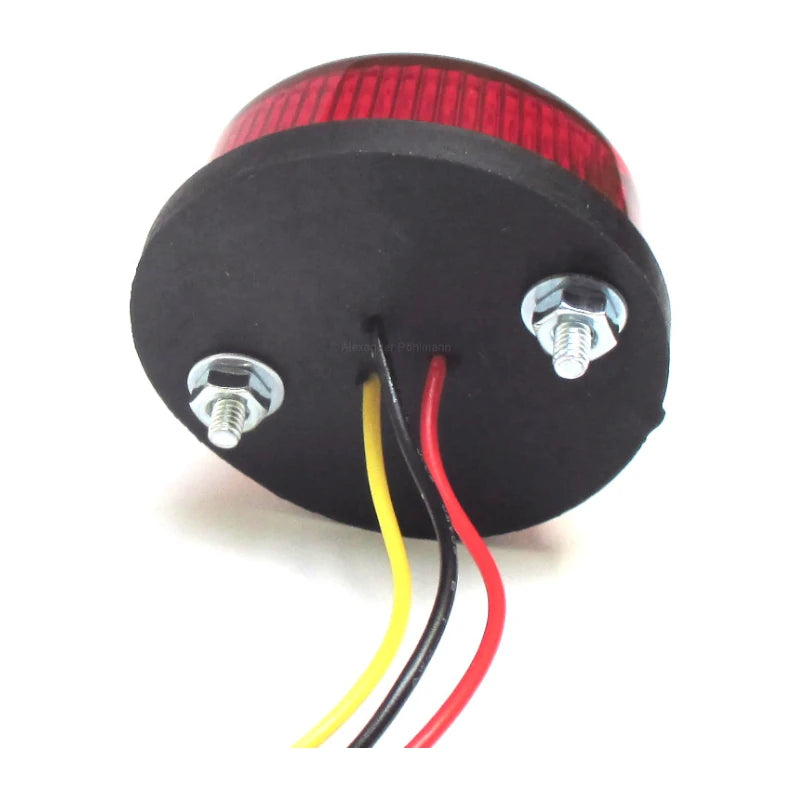 LED-Rücklicht Rund, Rot, Ø 60 mm, mit KZL, E-geprüft, Gummiabdeckung