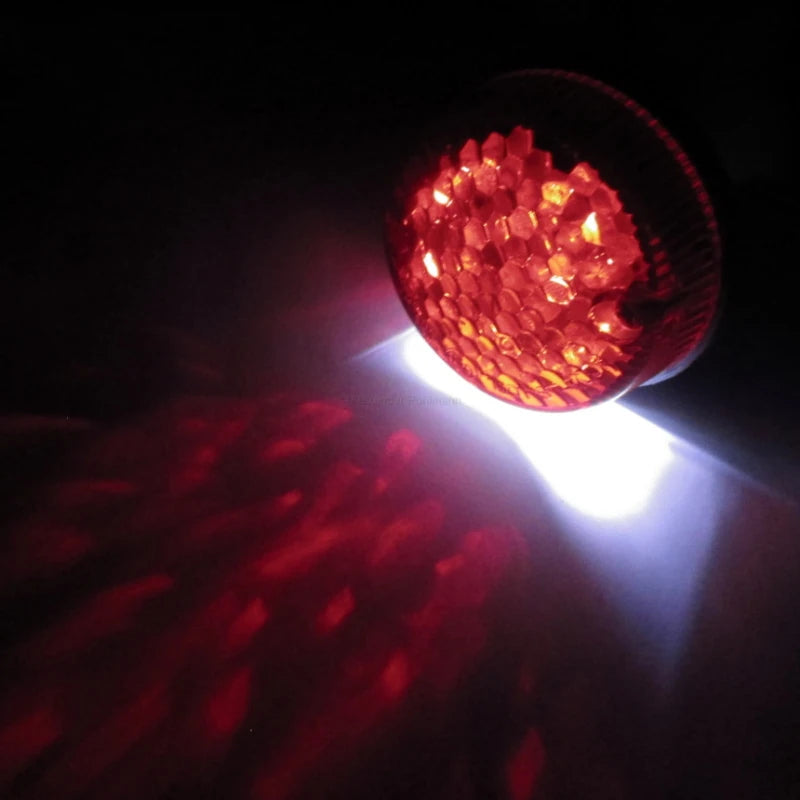 LED-Rücklicht Rund, Rot, Ø 60 mm, mit KZL, E-geprüft, Gummiabdeckung