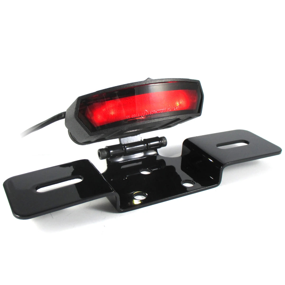 Rücklicht mit Kennzeichenhalter Light Guide schwarz, Rot, KZL, E-geprüft, 12V/1W