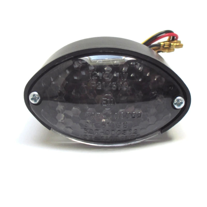 LED-Rücklicht Cat-Eye schwarz, Getönt, 68x43 mm, mit KZL, E-geprüft, 12V/1W