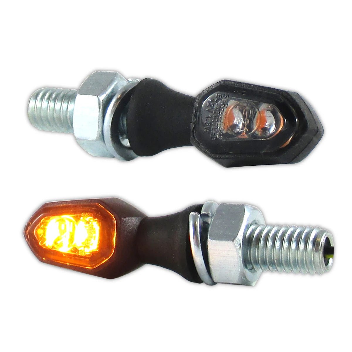 LED-Blinker Paar Progress-Line Vision schwarz, Getönt, M6, E-geprüft, 12V/1,8W