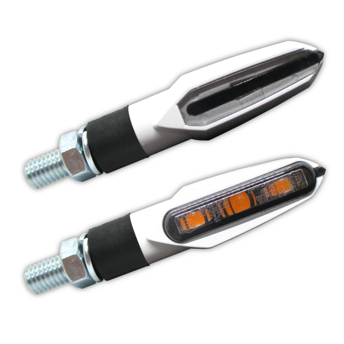 LED-Blinker Paar Progress-Line Slight, Weiss, Getönt, M8, E-geprüft, 12V/2W