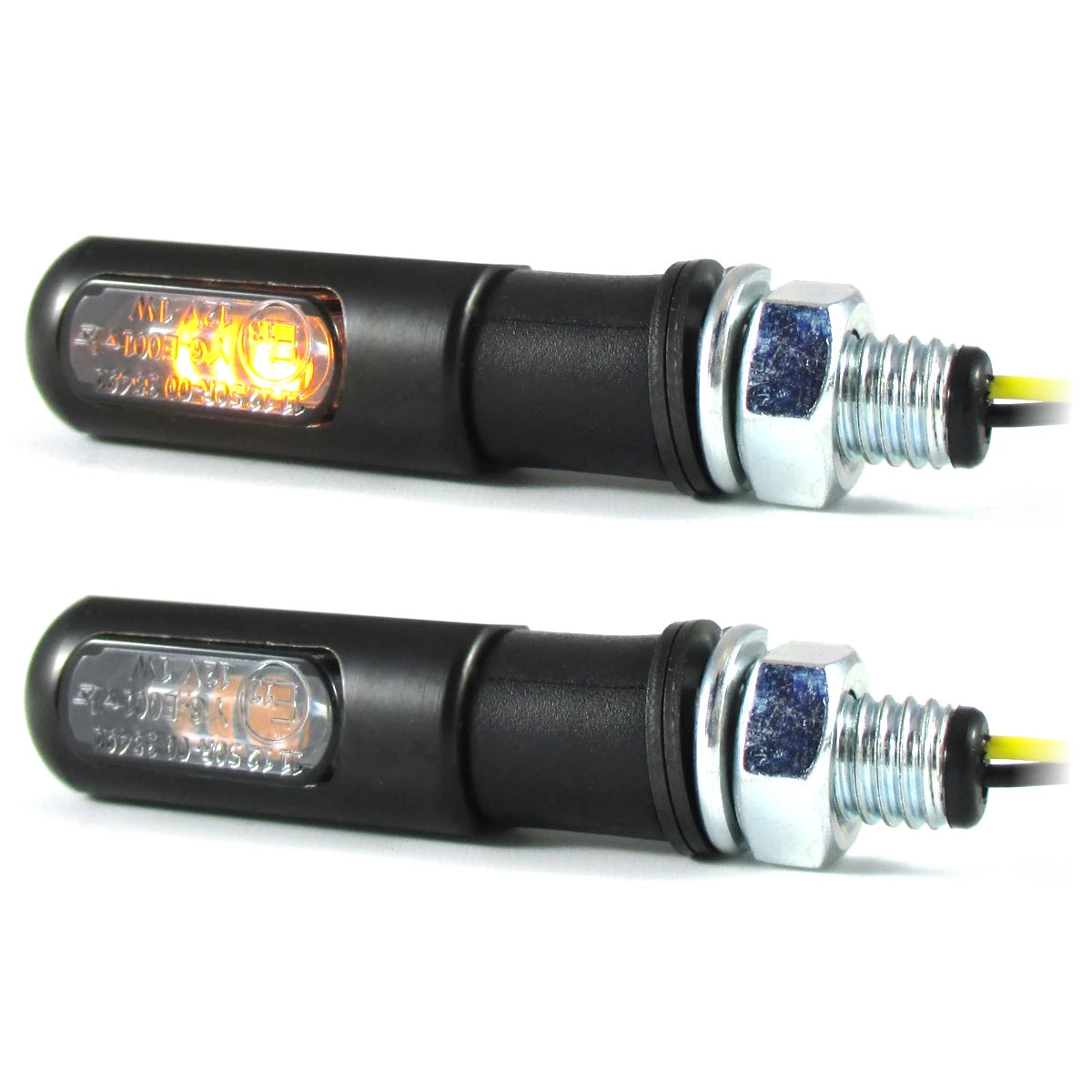 LED-Blinker Paar Progress-Line Heat schwarz, Getönt, M8, E-geprüft, 12V/1W