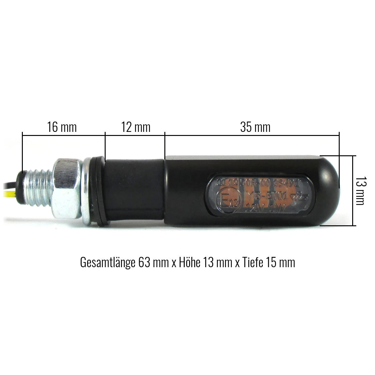 LED-Blinker Paar Progress-Line Heat schwarz, Getönt, M8, E-geprüft, 12V/1W