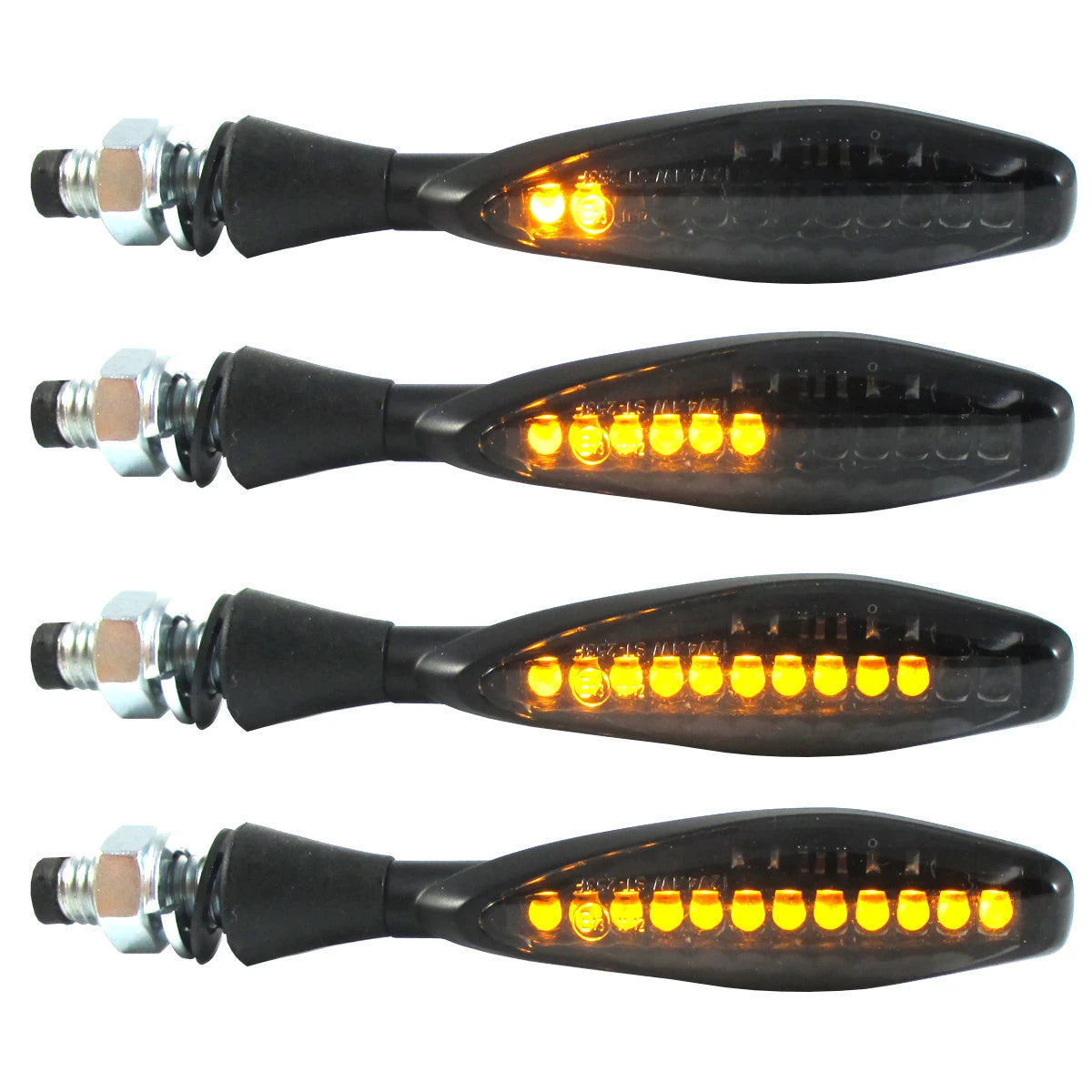 LED-Lauflichtblinker Progress-Line Titan schwarz, Getönt, E-geprüft, 12V/4,1W