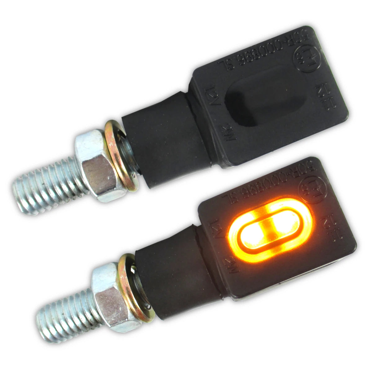 LED-Blinker Paar Progress-Line Edge schwarz, Getönt, M8, E-geprüft, 12V/2W