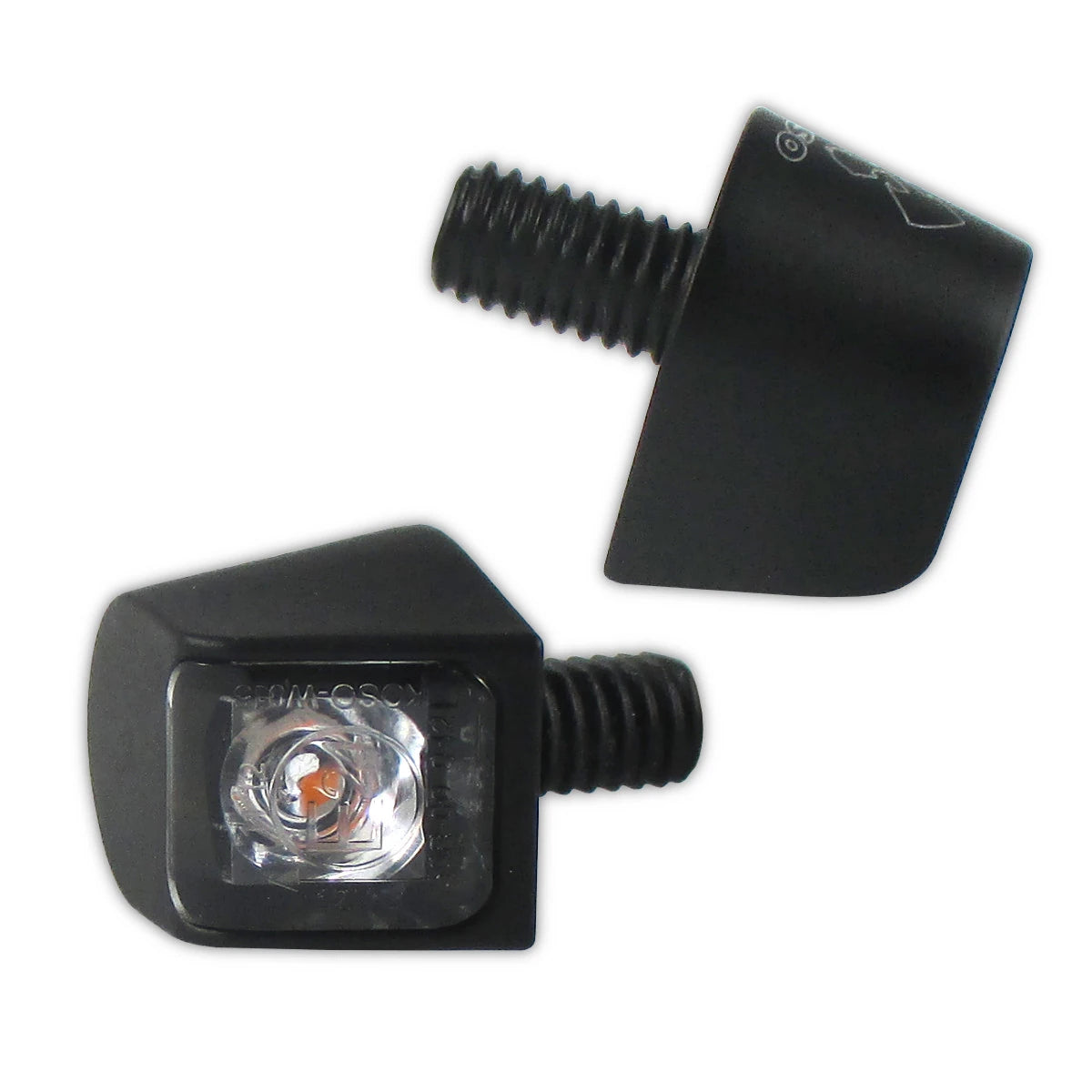 LED-Blinker Paar Progress-Line Skew schwarz, Klar, M6, E-geprüft, 12V/1,5W