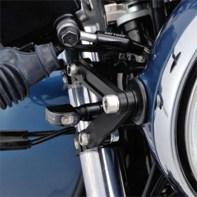 LED-Blinker Paar Daytona D-Light Mini 1 schwarz, Getönt, M8, E-geprüft, 12V/3,4W