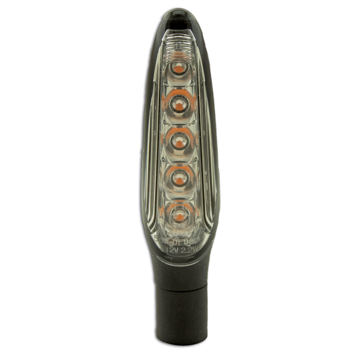 LED-Lauflichtblinker Progress-Line Runner NG schwarz, Klar, E-geprüft, 12V/2,2W
