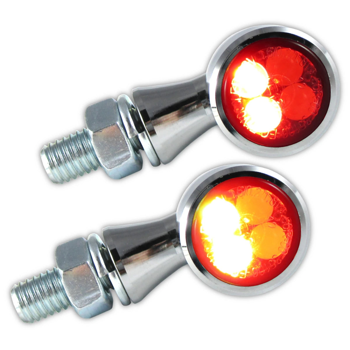 LED-Blinker mit Rück- & Bremslicht Progress-Line Zero 3in1, Chrom, E-geprüft
