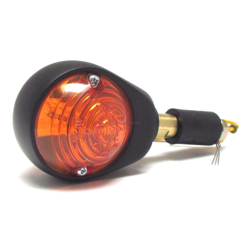Lenkerendenblinker Highsider Smart Ochsenaugen schwarz, gelbes Glas, E-geprüft