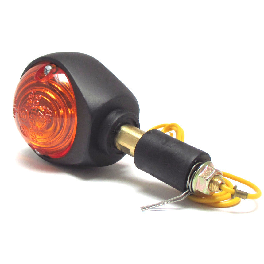 Lenkerendenblinker Highsider Smart Ochsenaugen schwarz, gelbes Glas, E-geprüft