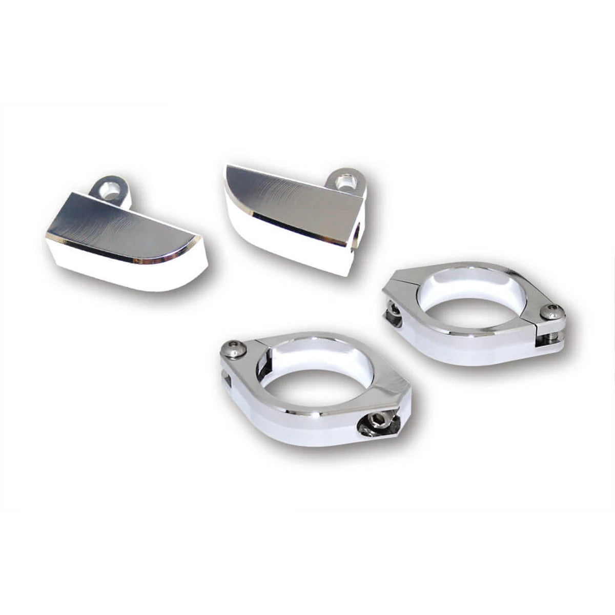 Blinkerhalter Set HIGHSIDER, Alu, Chrom für M8 Blinker