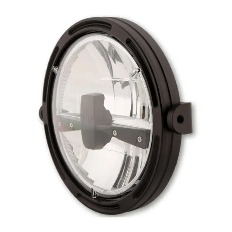 LED-Scheinwerfer 7 Zoll Highsider Pro Frame-R1 Typ 3, Mattschwarz, Seitlich