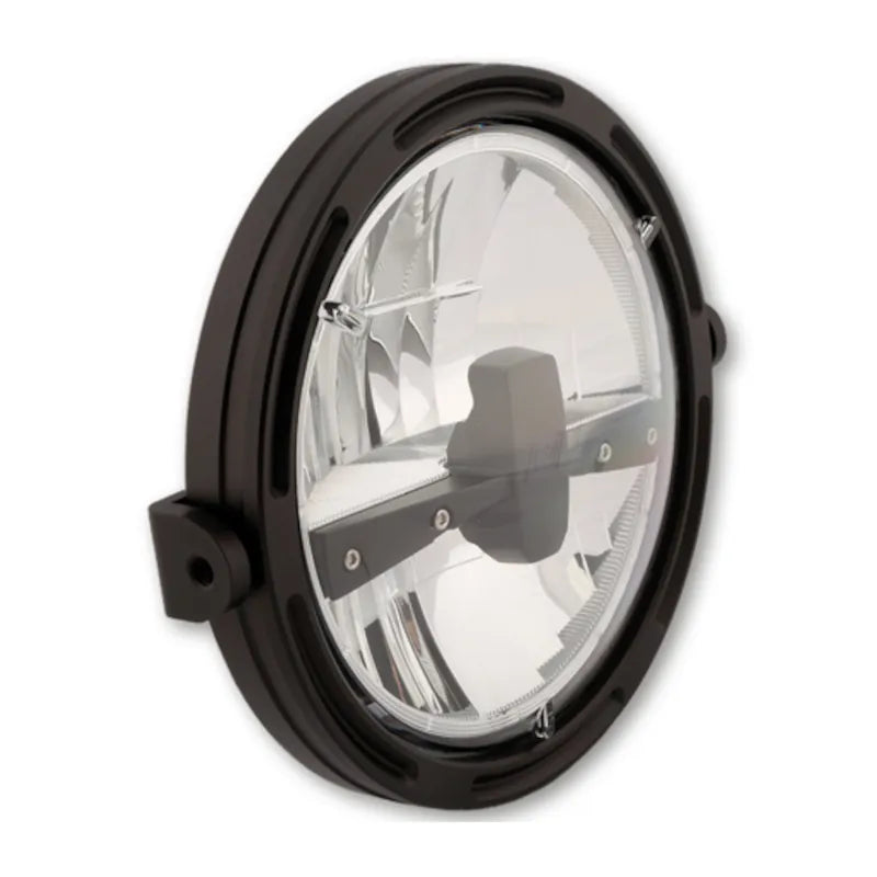 LED-Scheinwerfer 7 Zoll Highsider Pro Frame-R1 Typ 3, Mattschwarz, Seitlich