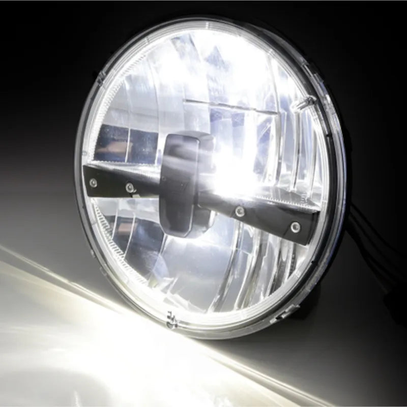 LED-Scheinwerfer 7 Zoll Highsider Pro Frame-R1 Typ 3, Mattschwarz, Seitlich