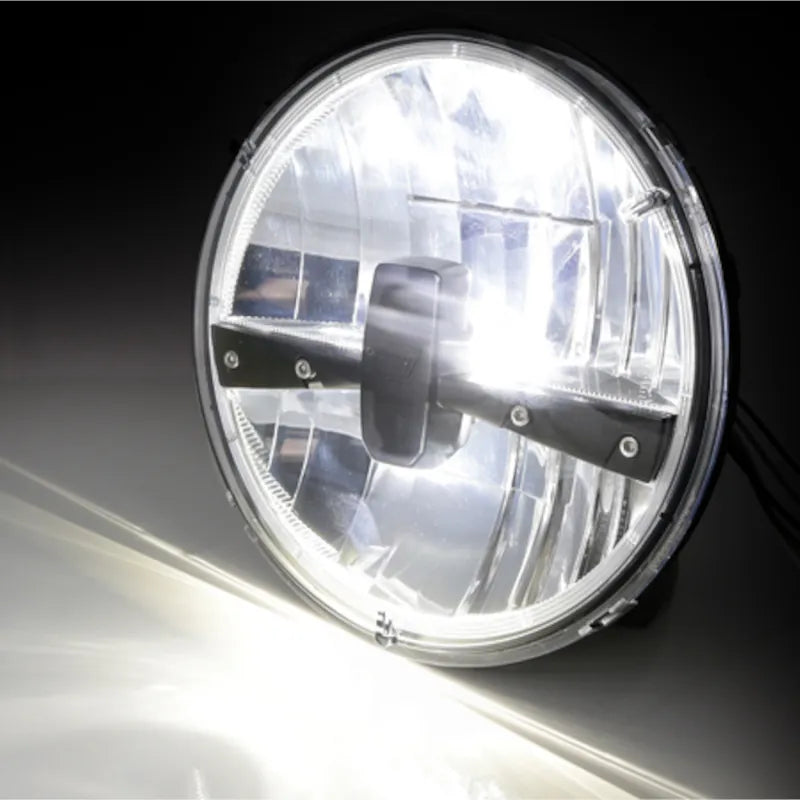 LED-Scheinwerfer 7 Zoll Highsider Pro Frame-R1 Typ 3, Mattschwarz, Unten