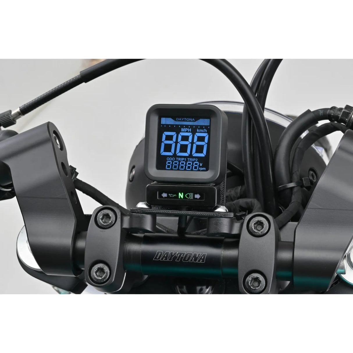 Digitaler LCD Tachometer Daytona Cube mit Drehzahlmesser, E-geprüft, 50x50x25 mm