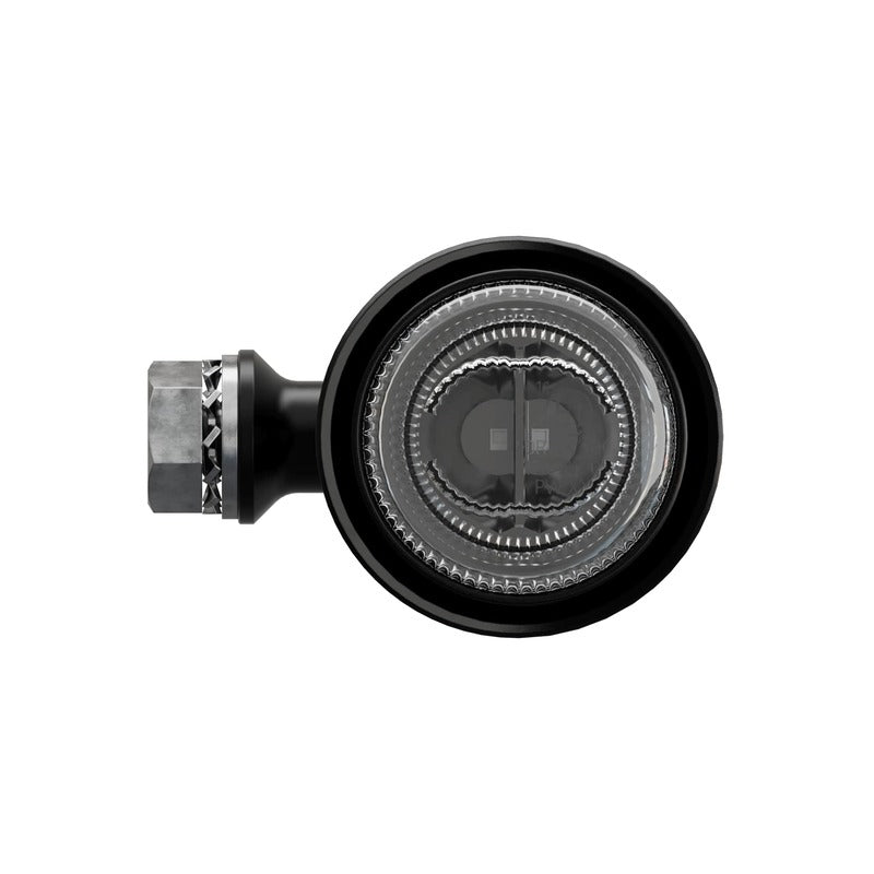 LED-Rücklicht Highsider Pro Akron-X, Mattschwarz, Glas Klar, E-geprüft, Ø 39 mm