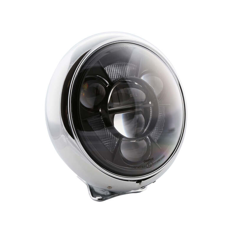 LED-Scheinwerfer 7 Zoll Highsider Pro HD-Style Typ 11, Chrom, HD Aufnahme