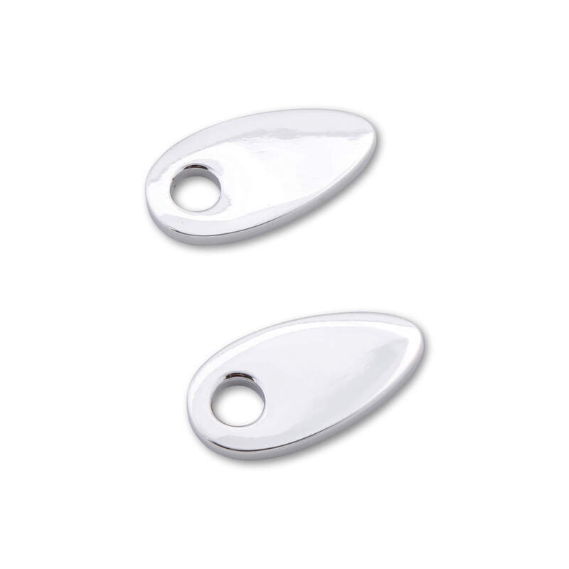 Blinker Montageplatten Highsider Smart chrom, Alu, 41x21 mm, Ø 8 mm, für HD