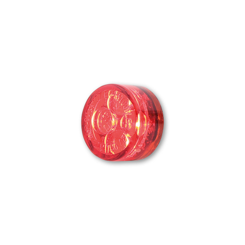 LED-Rücklicht Modul Highsider Smart Sixteen, Glas Rot, E-geprüft, Ø 16 mm