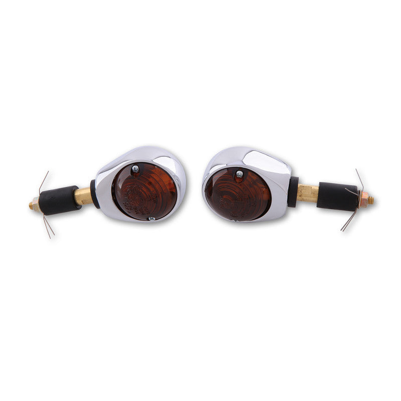 Lenkerendenblinker Highsider Smart Ochsenaugen chrom, Glas Getönt, E-geprüft