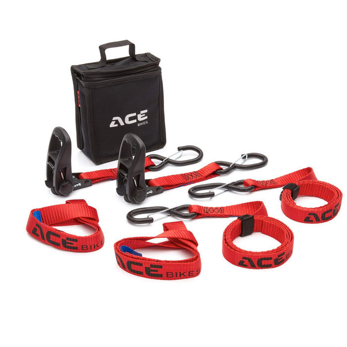 Spanngurtset ACEBIKES Ratchet Pro rot