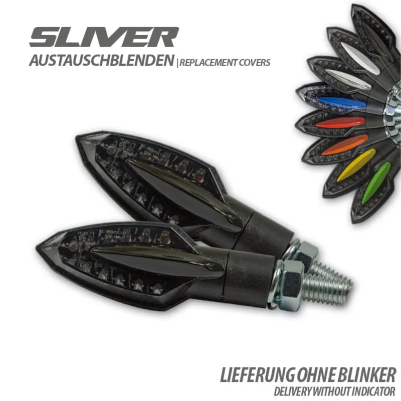 Austauschblenden für Progress-Line LED-Blinker Sliver, ABS glänzend