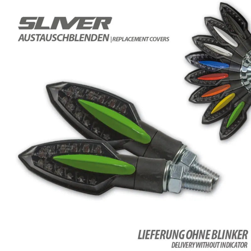 Austauschblenden für Progress-Line LED-Blinker Sliver, ABS glänzend