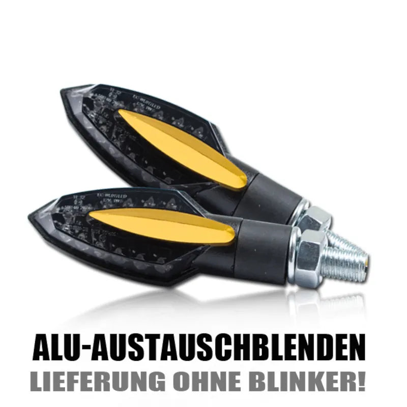 Austauschblenden für Progress-Line LED-Blinker Sliver, Aluminium eloxiert
