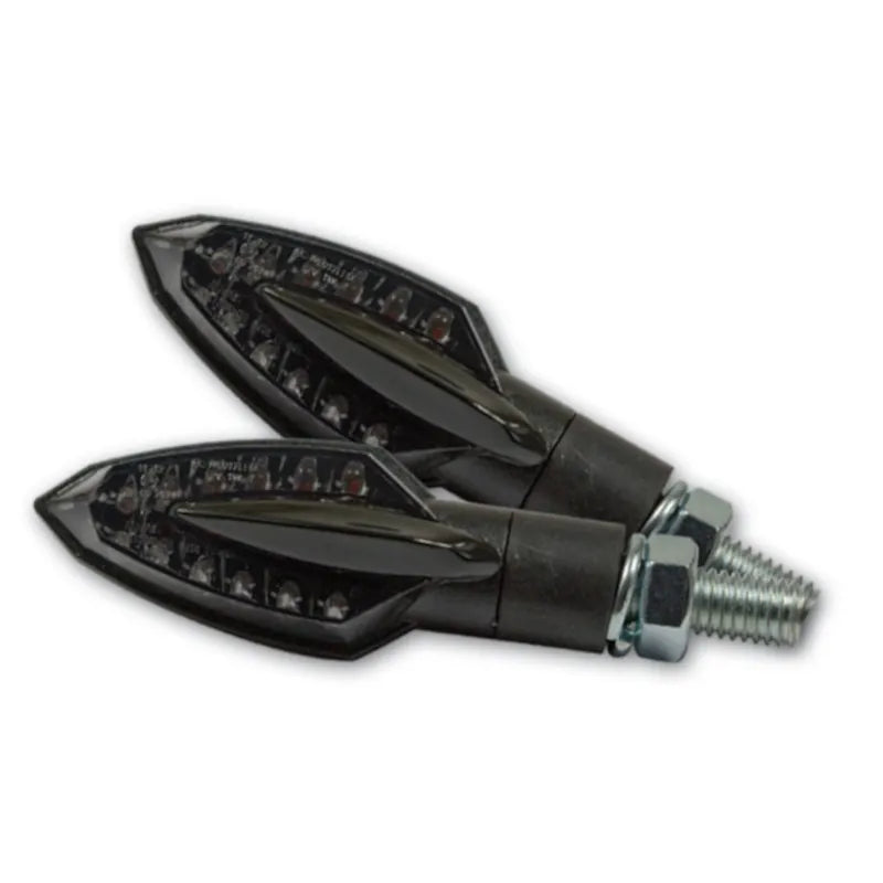 LED-Blinker Progress-Line Sliver schwarz, Getönt, E-geprüft, Blende ABS