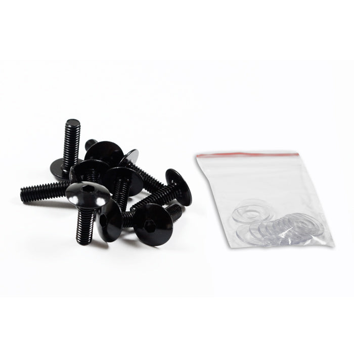 Verkleidungsschrauben Set M6 x 20 mm schwarz, Linsenkopf, Innensechskant