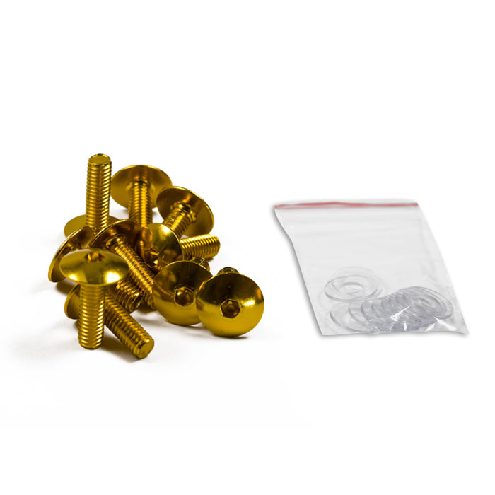 Verkleidungsschrauben Set M6 x 20 mm gold, Linsenkopf, Innensechskant