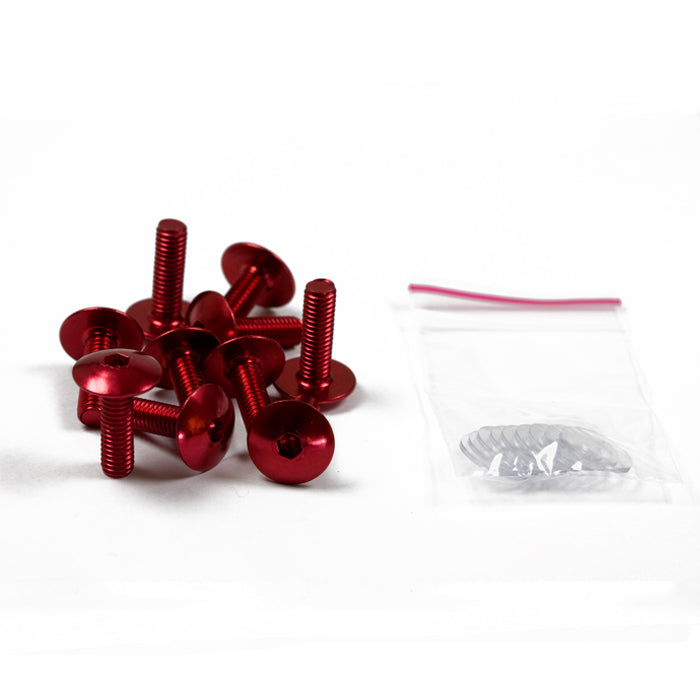 Verkleidungsschrauben Set M6 x 20 mm rot, Linsenkopf, Innensechskant