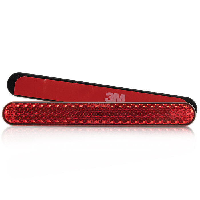 Reflektor Line rot, abgerundet, 100 x 13 x 6 mm
