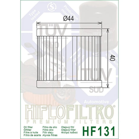Ölfilter Hiflofiltro HF131 – Hyosung & Suzuki Modelle