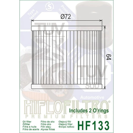 Ölfilter Hiflofiltro HF133 – Bimota & Suzuki Modelle