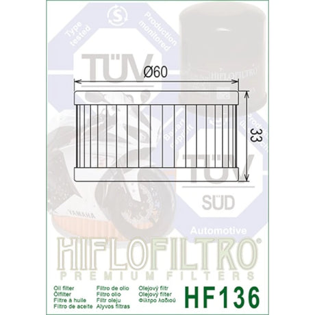 Ölfilter Hiflofiltro HF136 – Beta & Suzuki Modelle