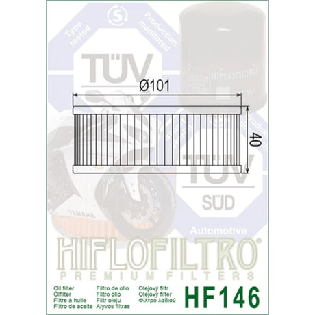 Ölfilter Hiflofiltro HF146 – Yamaha XS750 /850 /1100 VMX1200 XVZ1200 /1300
