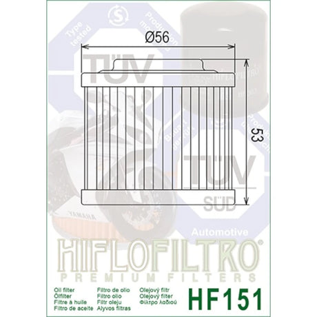 Ölfilter Hiflofiltro HF151 – Aprilia Bimota BMW Modelle
