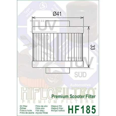 Ölfilter Hiflofiltro HF185 – Adly Aprilia BMW Peugeot Modelle