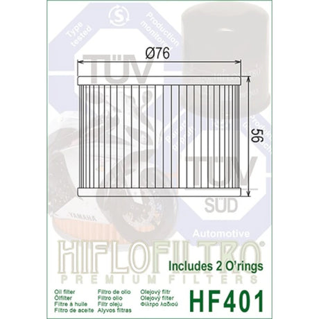 Ölfilter Hiflofiltro HF401 – Benelli Bimota Honda Kawasaki Moto Guzzi Yamaha