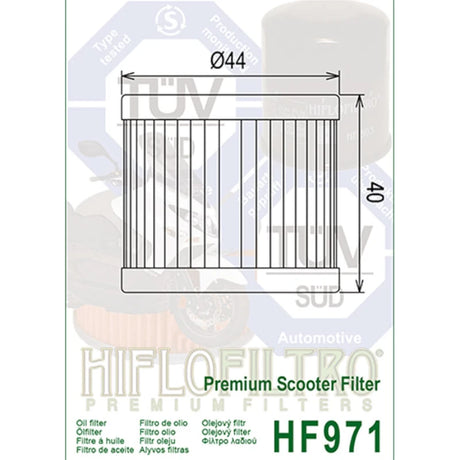 Ölfilter Hiflofiltro HF971 – Suzuki AN125 /150 /400 UC125 /150 UH125 /200 UX125
