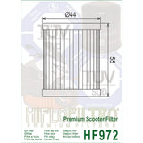 Ölfilter Hiflofiltro HF972 – Suzuki AN250 /400 SYM Max Sym 400 /600 Yamaha YP400