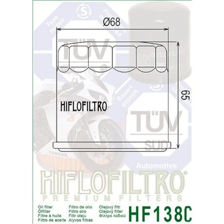 Ölfilter Hiflofiltro HF138C – Aprilia Bimota Cagiva Kawasaki Kymco Suzuki