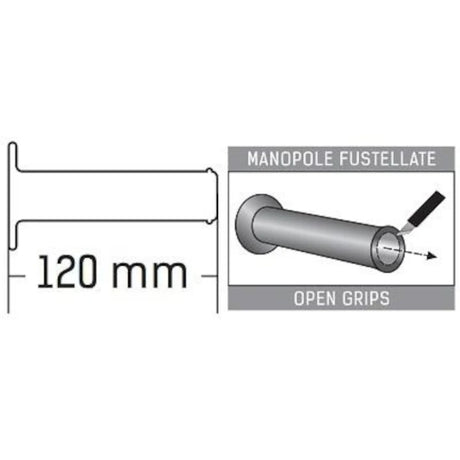 Griffgummi Paar Domino Style, Ø Innen 22/26 mm, Länge 120 mm
