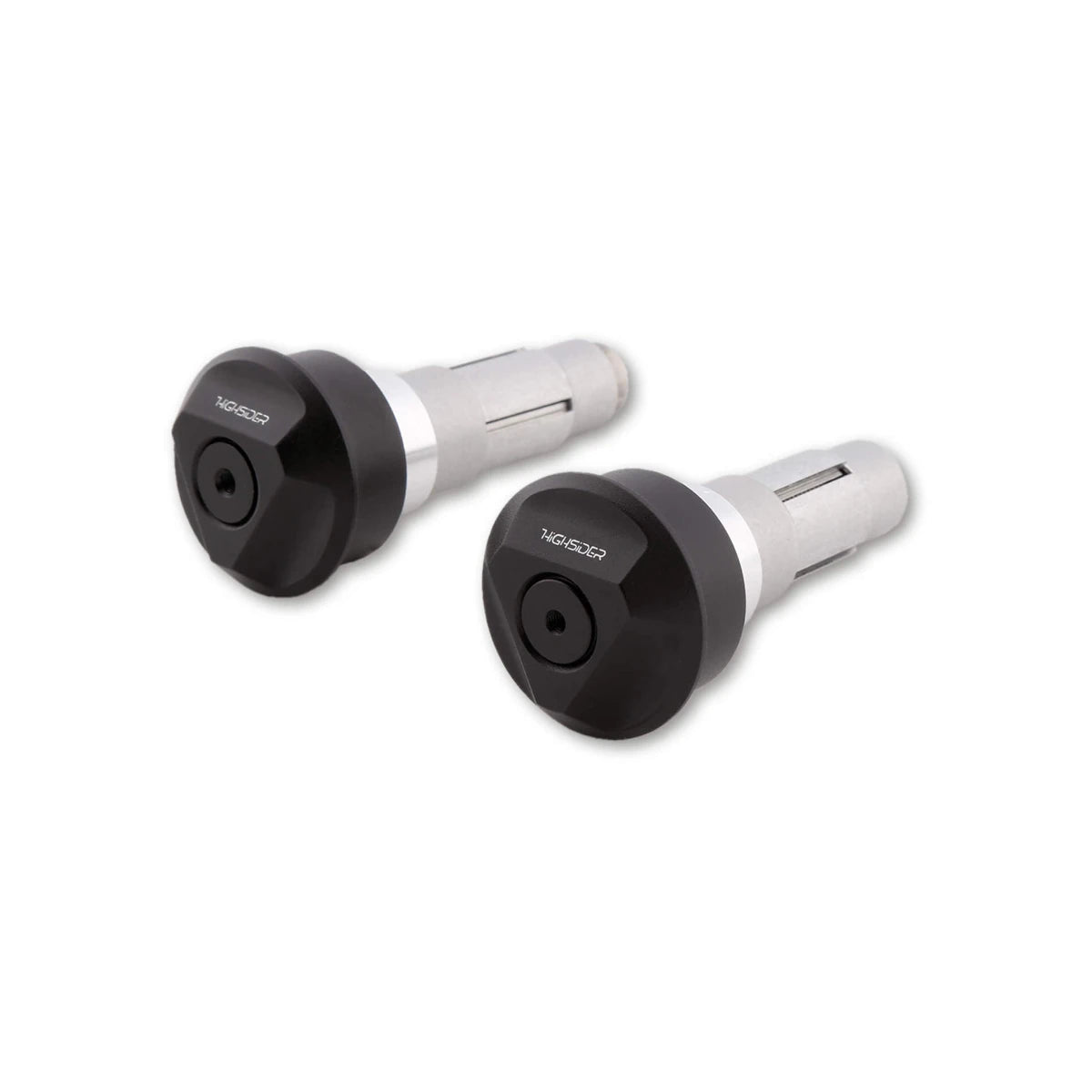 Lenkerenden Highsider Tetra mit Spiegelaufnahme, Schwarz, Klemmung 12-22 mm