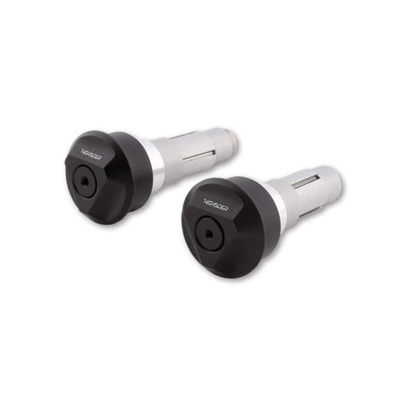 Lenkerenden Highsider Tetra mit Spiegelaufnahme, Schwarz, Klemmung 12-22 mm